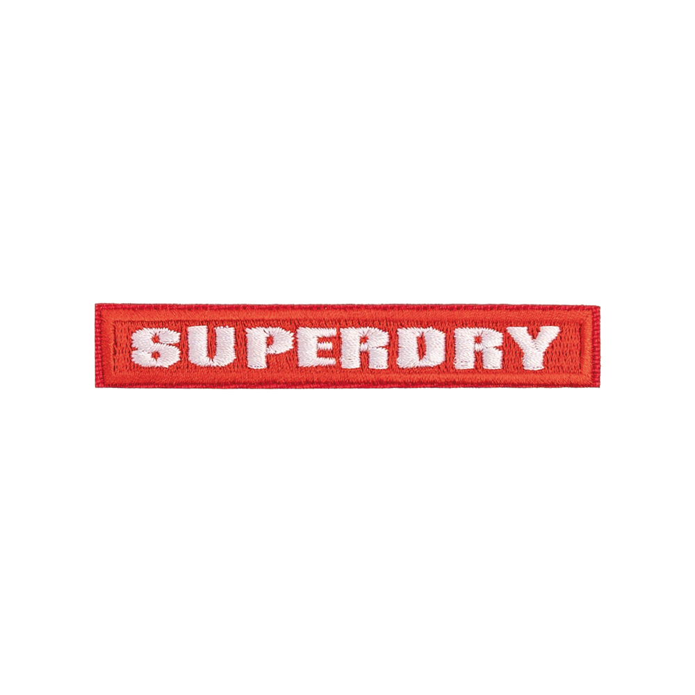 box logo czerwone superdry naszywka naprasowanka termo aplikacja na ubranie