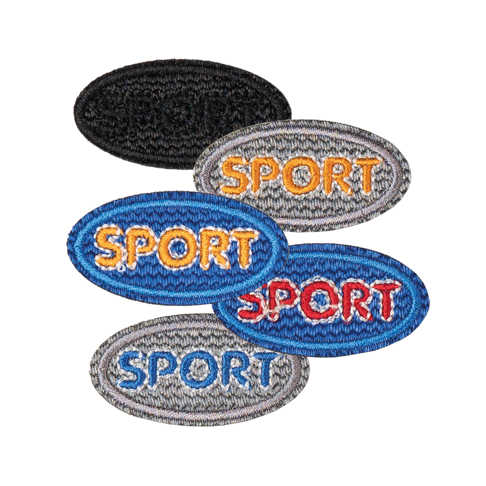 napis sport w owalu naszywka termo aplikacja na ciuchy