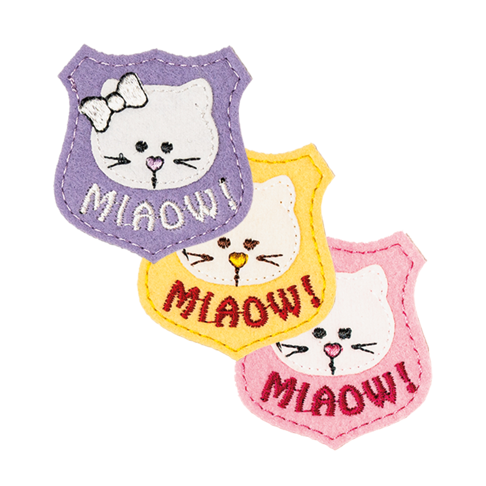 hello kitty naszywka miaow kotek fioletowa zółta różowa naprasowanka
