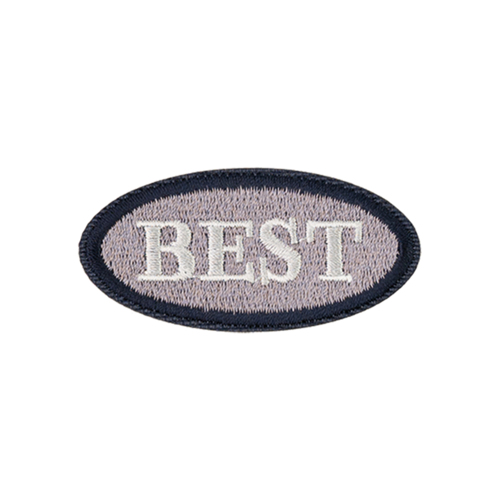 naszywka owalna na ubrania łatka z napisem best naprasowanka termo