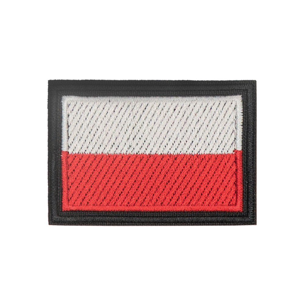 flaga polski czarna ramka naszywka termo naprasowanka na mundur plecak ubranie haft aplikacja