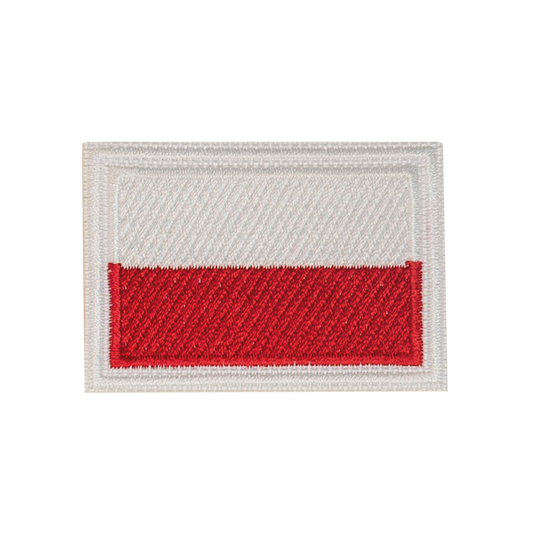 Flaga polski w białej ramce łatka naszywka na ubranie aplikacja termo na mundur naszywka na plecak naprasowanka