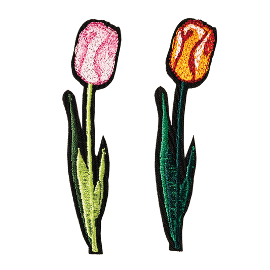 tulipany naszywka termo naprasowanka haft kwiaty lato wiosna łatka na plecak na ubranie buty