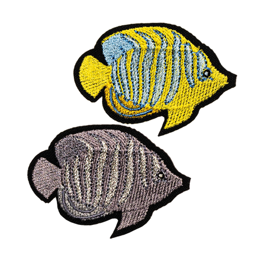 rybki rafa koralowa żółta rybka zestwa dla dzieci na ubrania naprasowanka termo haft 