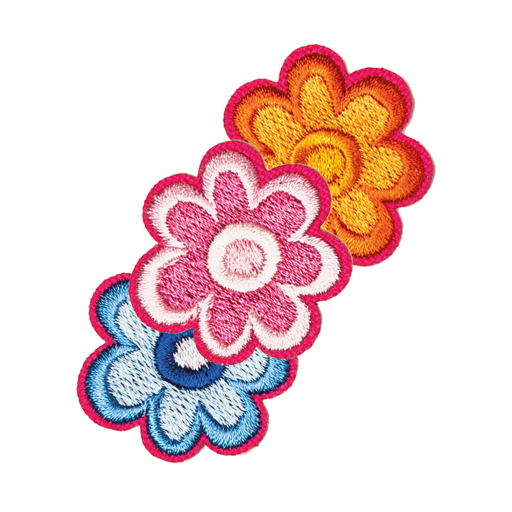 kwiaty kolory warianty naszywka termo naprasowanka haft aplikacja na ubrania dla dzieci