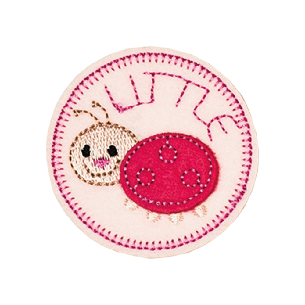 biedronka różowa naprasowanka haftowana naszywka na ubranie