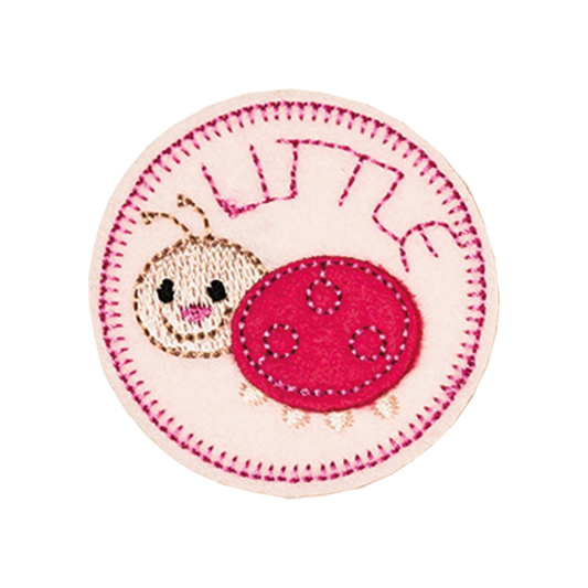 biedronka różowa naprasowanka haftowana naszywka na ubranie
