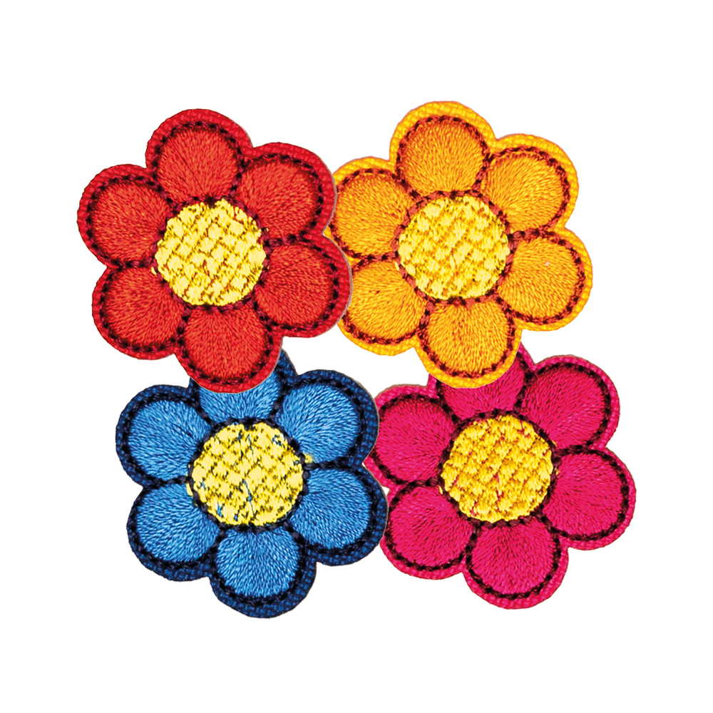 kwiatki kolory kwiatuszki na ubrania naszywka termo naprasowanka haft aplikacja dla dzieci
