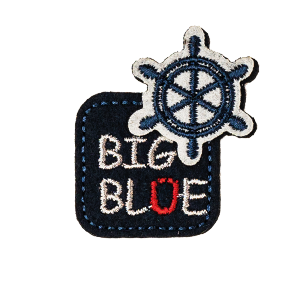 big blue statek kierownica maszt naprasowanka marynarska dla dzieci na ubrania haft