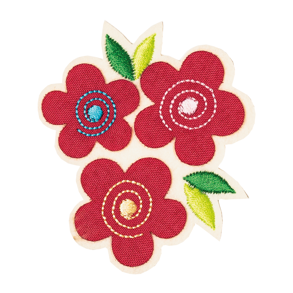 kwiatek czerwony dla dzieci naszywka na ubranie termo naprasowanka na plecak haft 