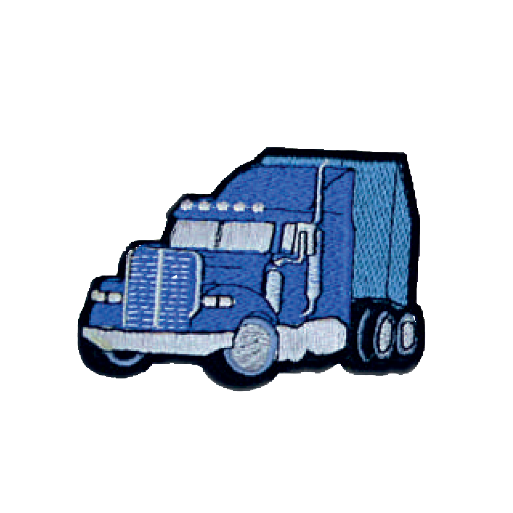niebieska ciężarówka naprasowanka dla chłopca