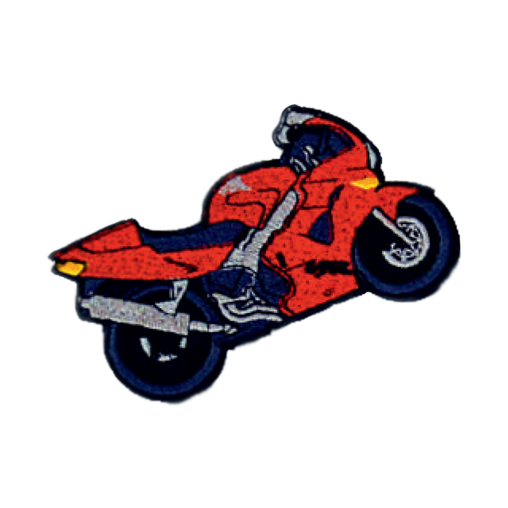 ścigacz motocykl czerwony naszywka naprasowanka