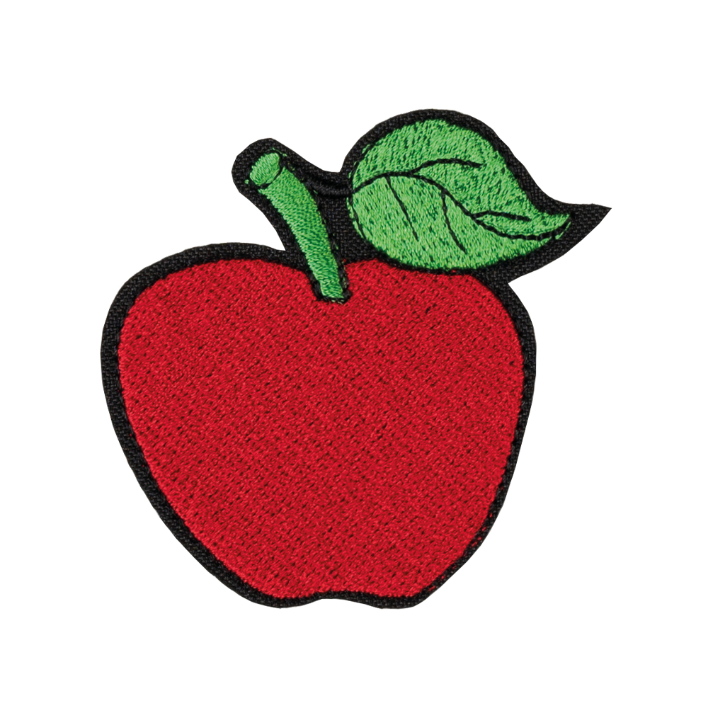 czerwone jabłko z listkiem aplikacja termo na ubranie łatka