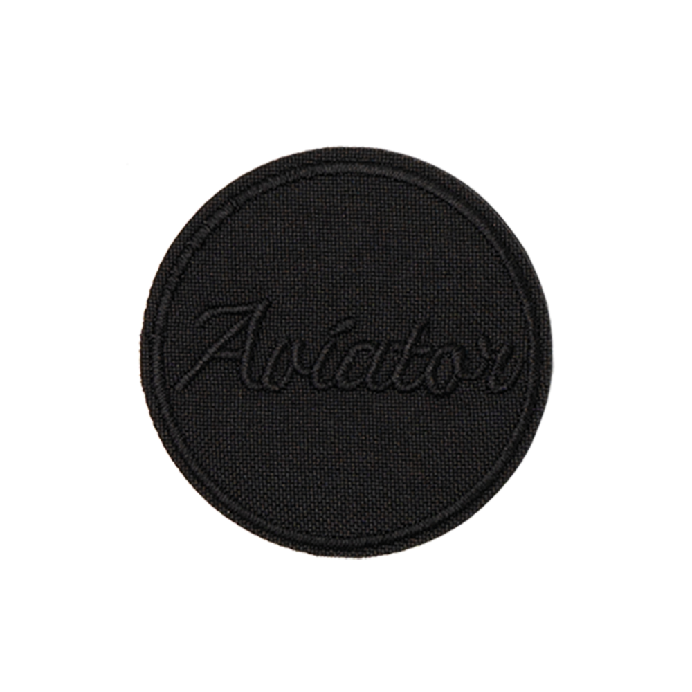 napis w kole czarny aviator aplikacja termo naszywka naprasowanka na ubranie plecak wystarczy żelazko