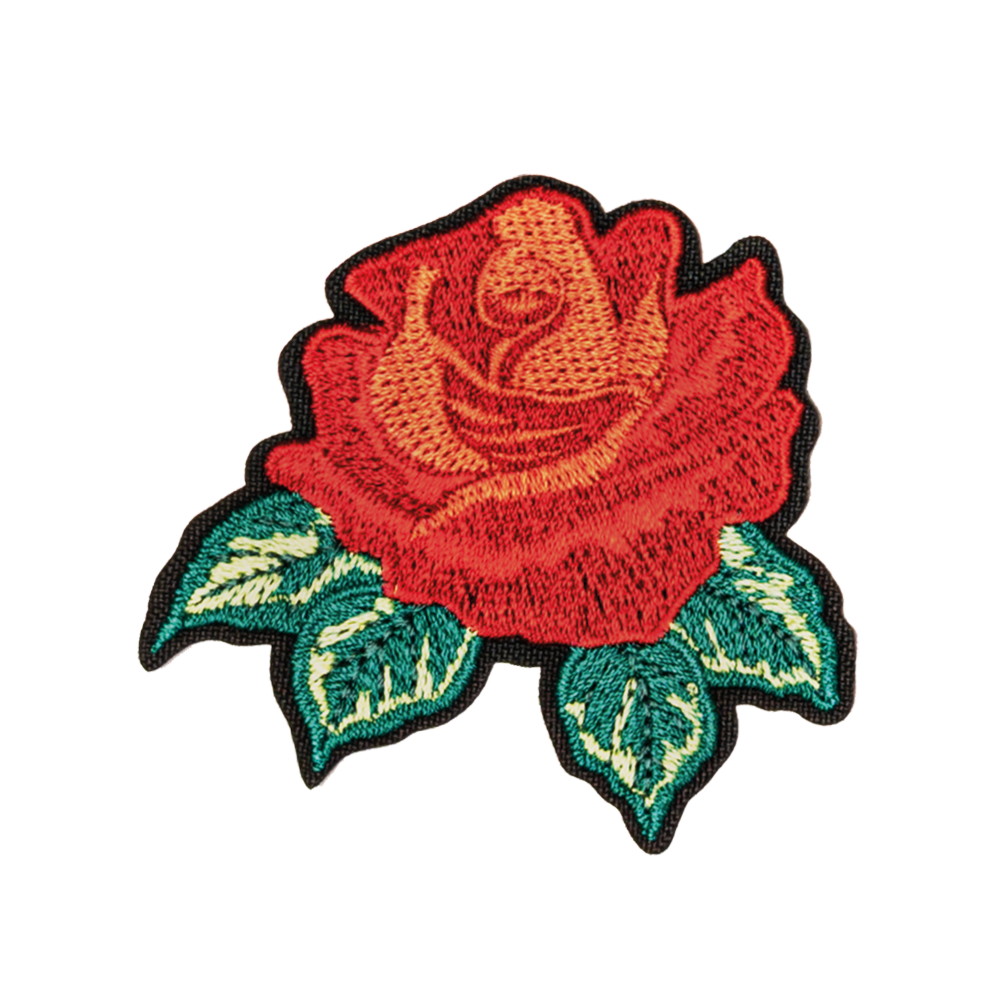 czerwona róża jasna naszywka termo naprasowanka haft łatka 