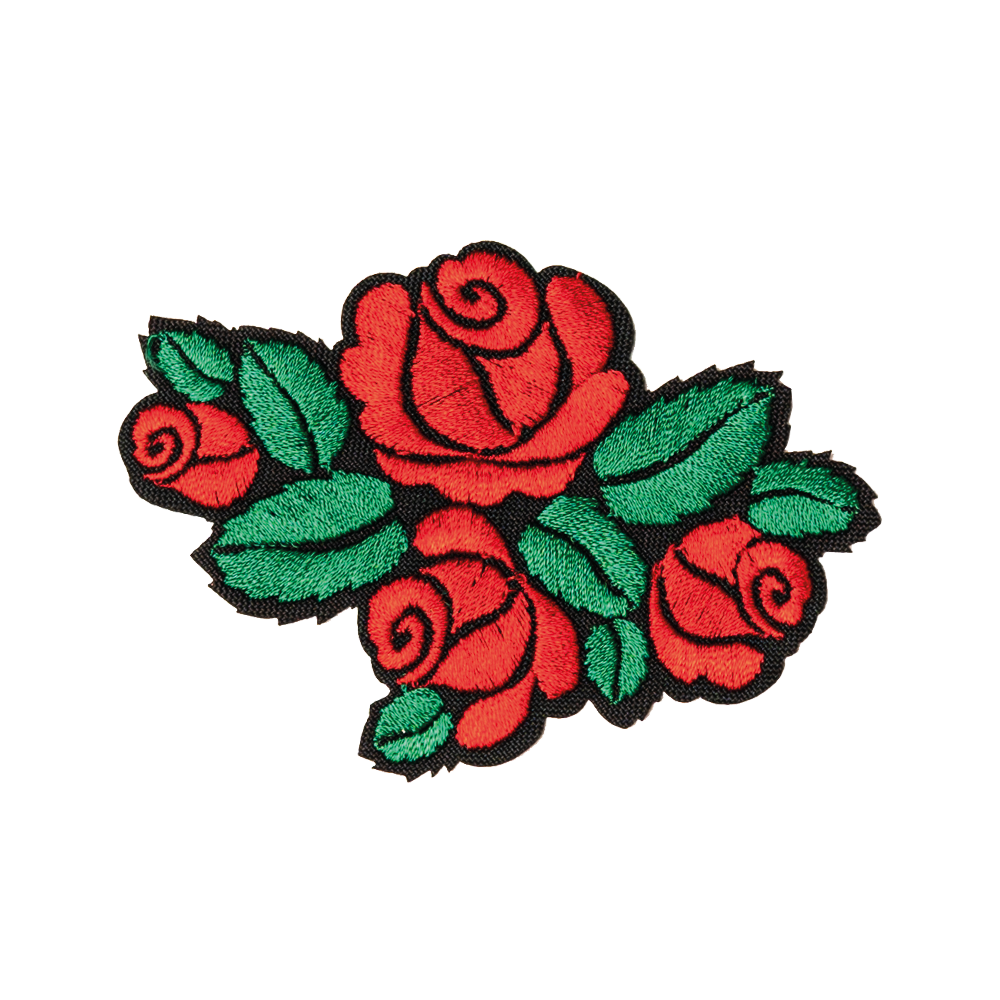 bukiet róże czerwone aplikacja na ubranie haftowana termo wystarczy żelazko