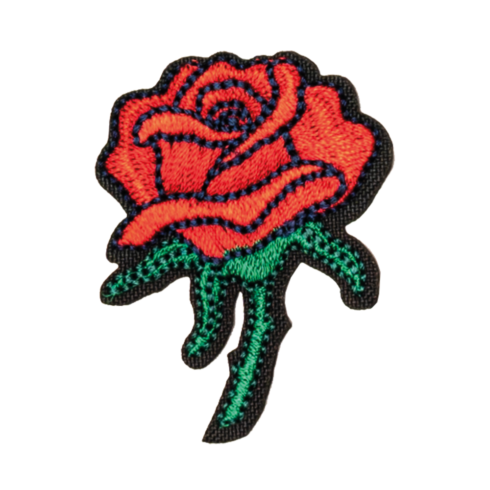 Czerwona róża piękna naszywka termo naprasowanka haft łatka na ubranie plecak buty