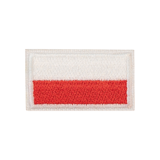 flaga polski naszywka termo naprasowanka na ubranie na plecak haft aplikacja biała ramka polska biało czrewona