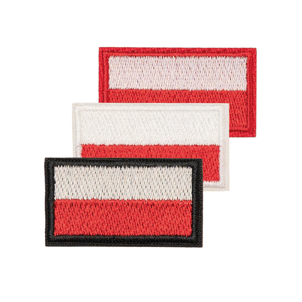 flaga polski mix ramka biała czarna czerwona polska zestaw naszywka termo na ubranie naprasowanka haft aplikacja na mundur plecak