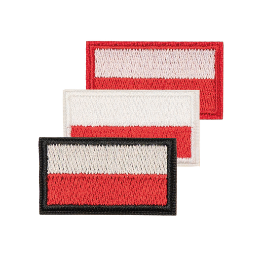 flaga polski mix ramka biała czarna czerwona polska zestaw naszywka termo na ubranie naprasowanka haft aplikacja na mundur plecak