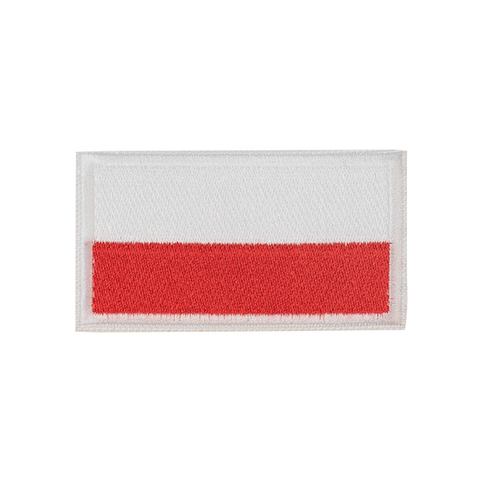 flaga biała ramka białoczerwona polski naszywka termo naprasowanka haft aplikacja na ubranie łatka