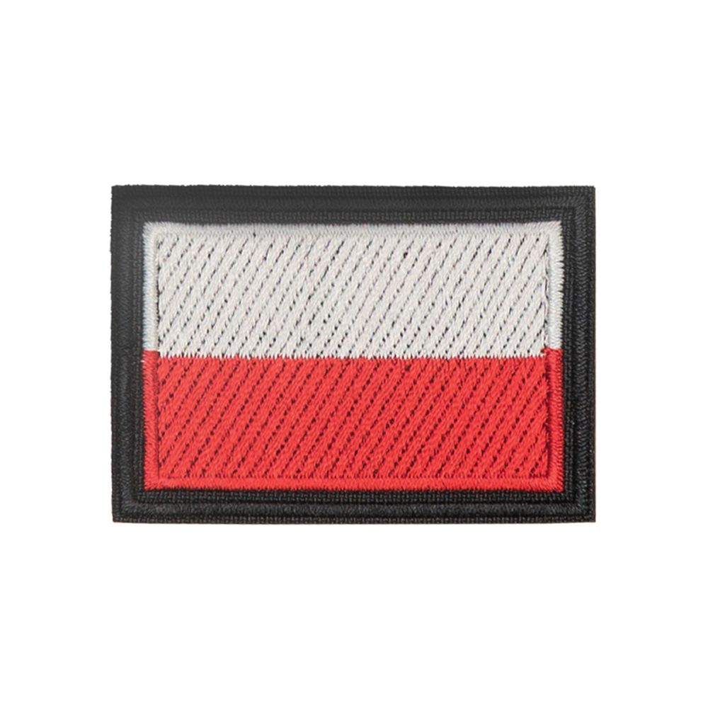 flaga polski czarna ramka naszywka termo naprasowanka na mundur plecak ubranie  haft aplikacja 