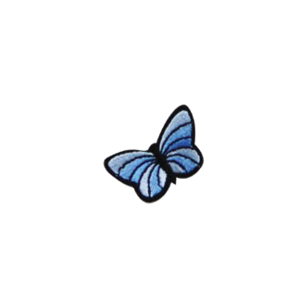 motyl motylek niebieski haftowany naprasowanka