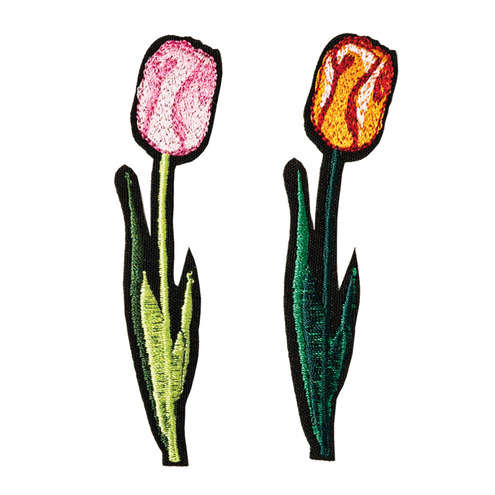 tulipany naszywka termo naprasowanka haft kwiaty lato wiosna łatka na plecak na ubranie buty