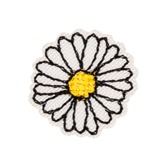 stokrotka biały kwiatek naszykwa haftowana aplikacja na ubranie